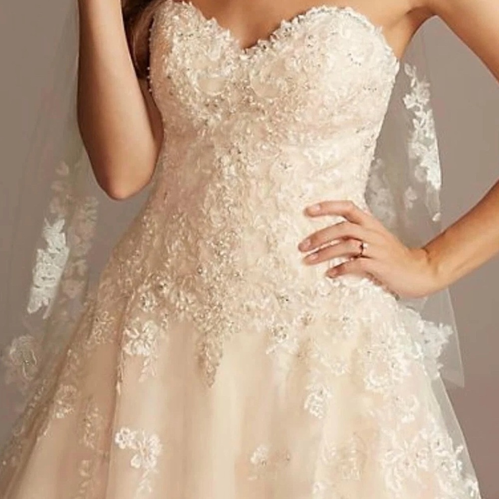Elegant Lace Strapless Wedding Dress